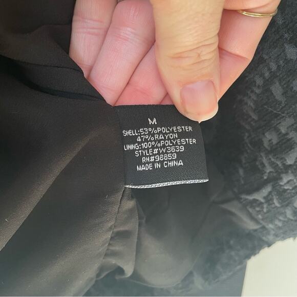 W118 by Walter Baker Black Jacquard Brocade Cropped Jacket M - Picture 11 of 11